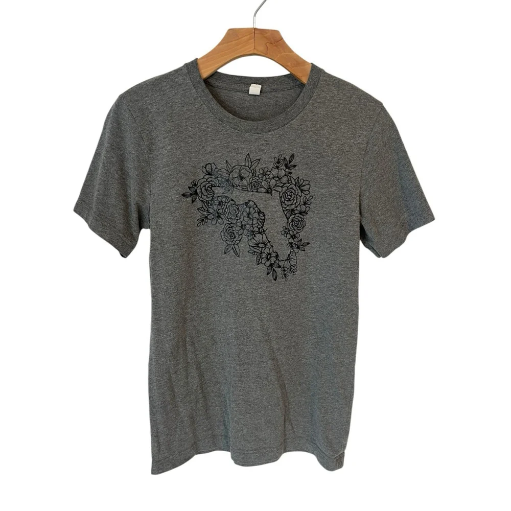 Florida Graphic Tee Shirt Womens Souvenir T-Shirt Gray - Picture 1 of 7